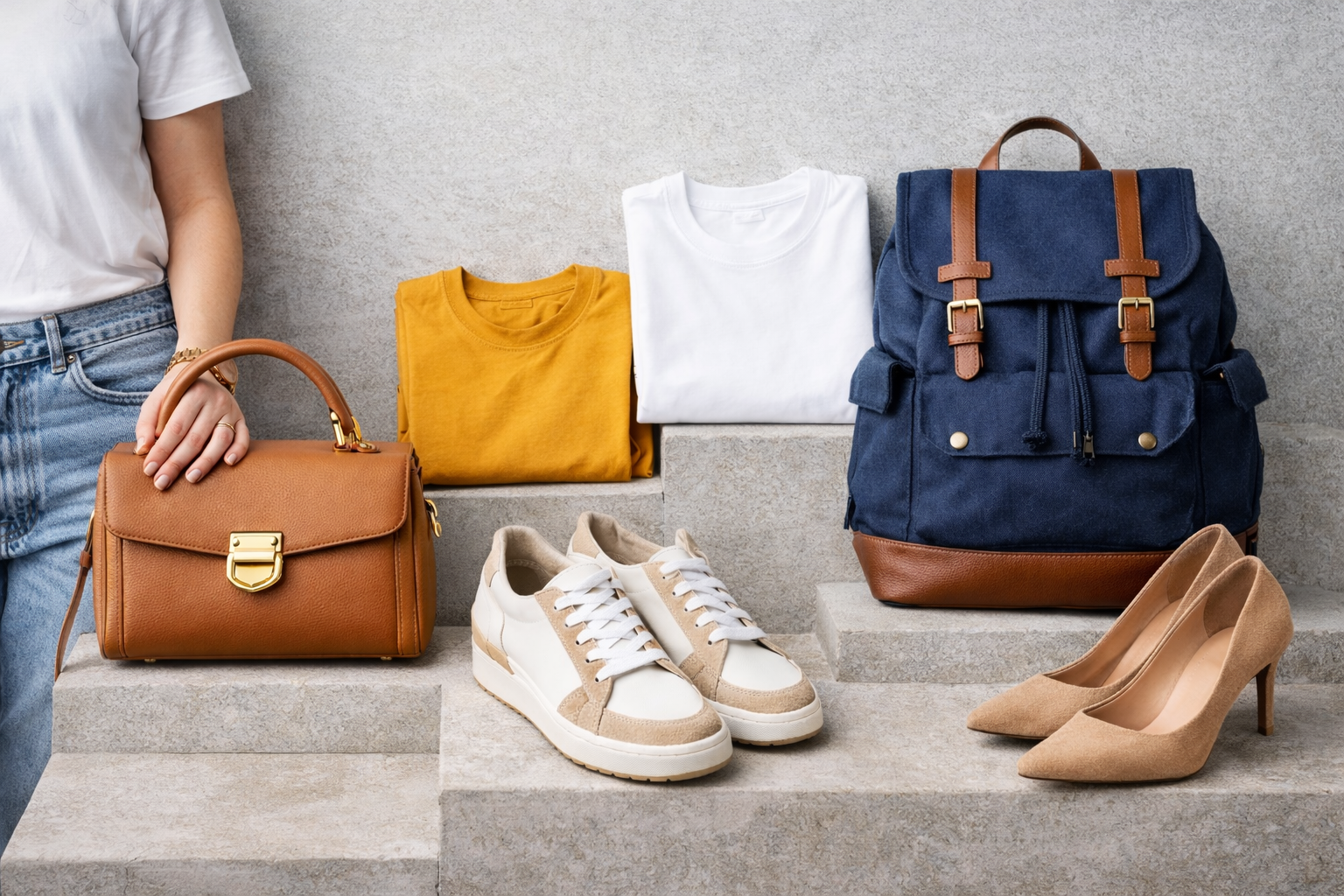 About fashion flat lay with casual essentials